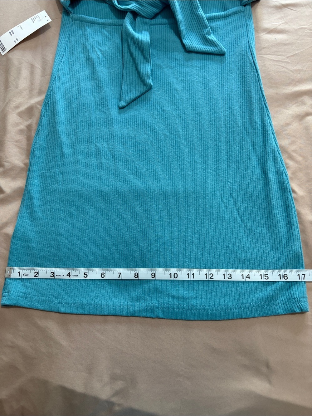 NWT-Aqua Halter Collar Ribbed Knit Dress - Picture 7 of 11